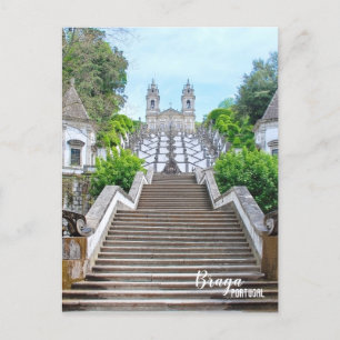 Carte Postale Photo du Sanctuaire Bom Jesus Braga, avec prière