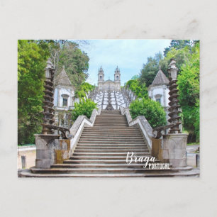 Carte Postale Photo du Sanctuaire Bom Jesus Braga, avec prière
