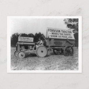 Carte Postale Photo d'un tracteur Fordson