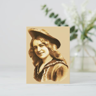 Carte Postale photo d'une cowgirl vintage des années 1800 art co