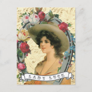 Carte postale photo d'une cowgirl western vintage
