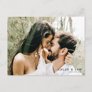 Carte Postale Photo en couple moderne QR Code Enregistrer la dat