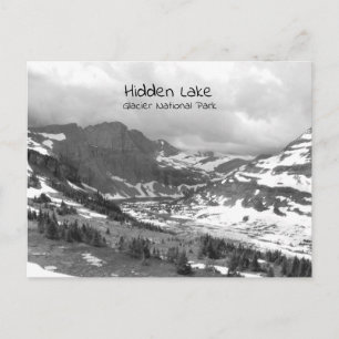 Carte postale photo en noir et blanc de Hidden Lak