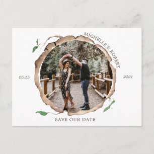 Carte Postale photo en tranches de bois rustique enregistrer la 