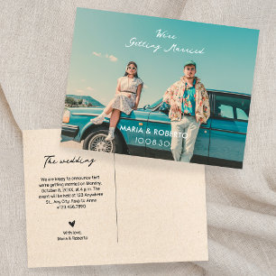 Carte Postale photo esthétique vintage nous allons nous marier