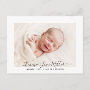 Carte postale photo Faire-part de naissance jolie 