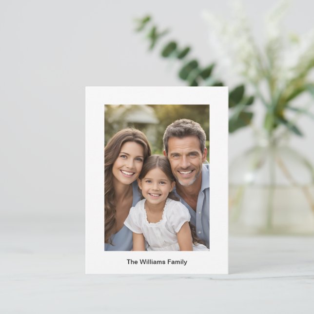 Carte Postale Photo Famille Simple Moderne Bordure Blanche Perso (Debout devant)