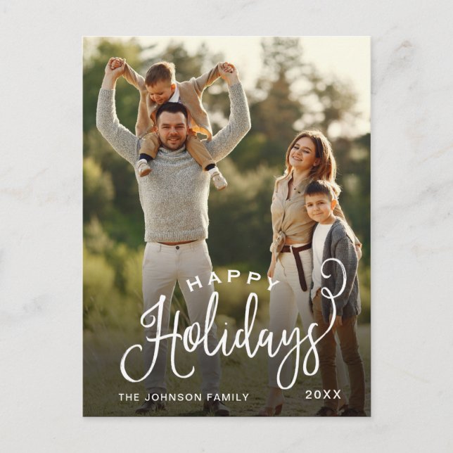 Carte Postale PHOTO Fêtes Joyeuses Moderne Salutation de Noël (Devant)