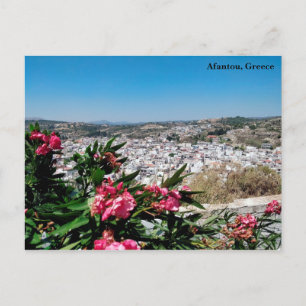 Carte Postale Photo florale du village d'Afantou, Rhodes, Grèce