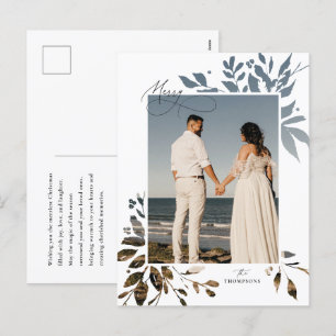 Carte postale photo hiver vert coupé vacances