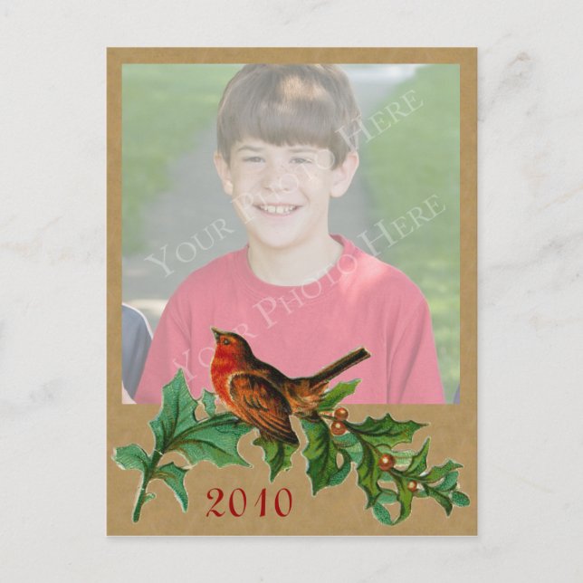 Carte postale photo Holly Christmas (Devant)