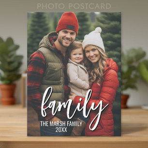 Carte Postale Photo intégrale - Texte de famille de script perso