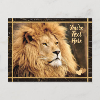 Carte Postale Photo Lion Texte Personnalisé