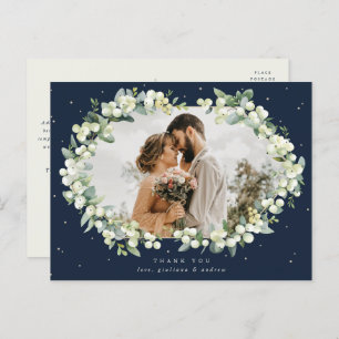 Carte Postale Photo Mariage de la Marine Snowberry+Eucalyptus Ph