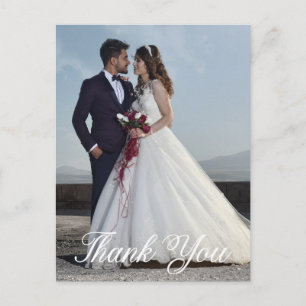 Carte Postale Photo Mariage simple Ajouter votre Merci de voeux