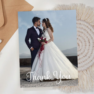 Carte Postale Photo Mariage simple Ajouter votre Merci de voeux
