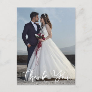 Carte Postale Photo Mariage simple Ajouter votre Merci de voeux
