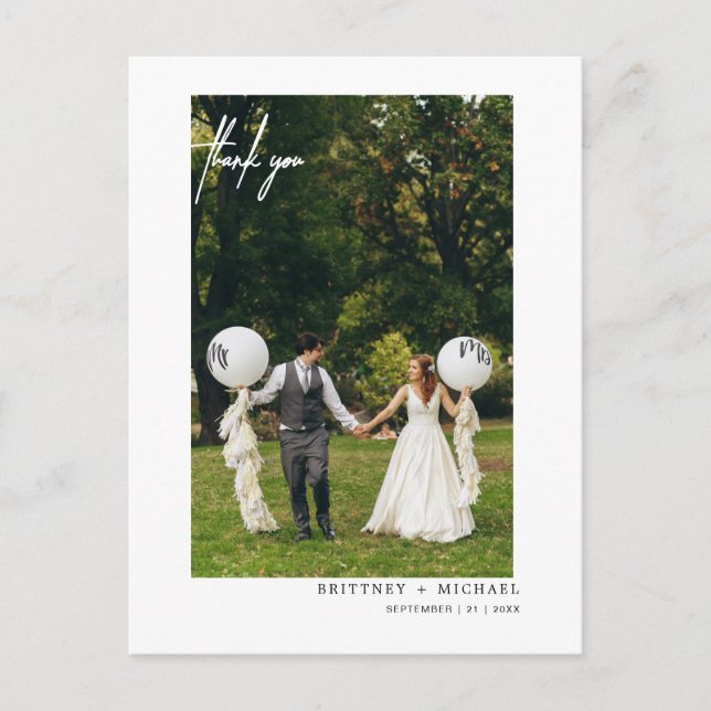 Carte Postale Photo minimaliste moderne à la main (Devant)