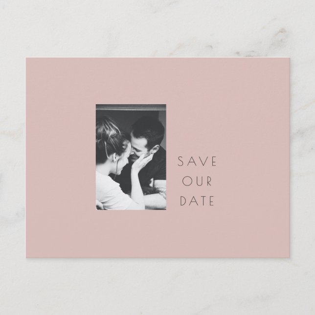 Carte Postale Photo minimaliste moderne Dusty Blush Enregistrer  (Devant)
