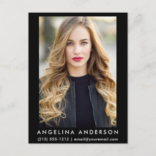 Carte postale photo modèle acteur - Noir