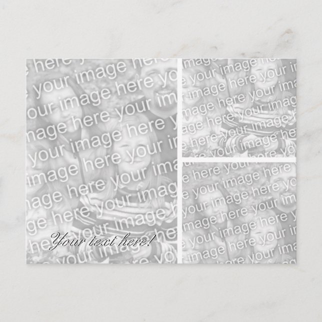 Carte postale photo | Modèle de collage pour trois (Devant)