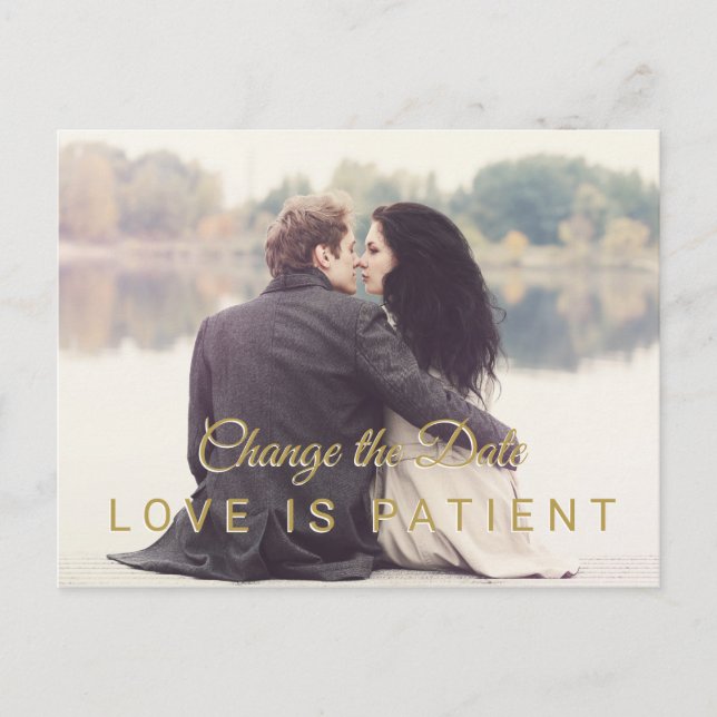 Carte Postale Photo moderne changer la date de report mariage (Devant)