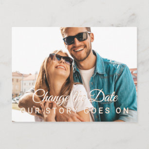 Carte Postale Photo moderne changer la date de report mariage