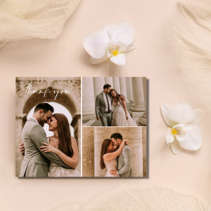 Carte Postale Photo moderne Collage Mariage Merci