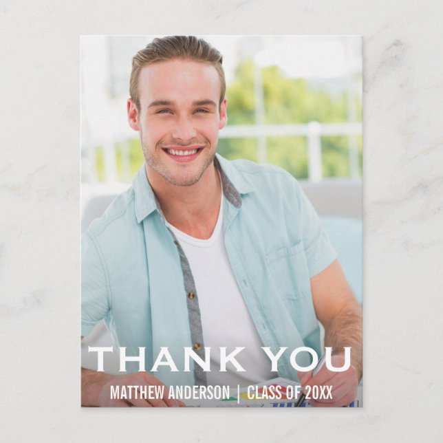 Carte postale photo moderne de remerciement pour l (Devant)