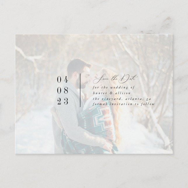 Carte Postale Photo moderne Enregistrer la date (Devant)