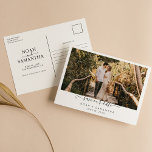 Carte Postale Photo moderne Enregistrer la date Mariage minimali<br><div class="desc">Photo moderne Enregistrer la date Mariage minimaliste carte postale. Personnalisez facilement en remplaçant chaque info. Veuillez télécharger des photos horizontales/paysagères. Vérifiez l'aperçu avant d'ajouter au panier. (Photo de Jonathan Borba de Pexels)</div>