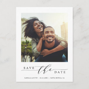 Carte Postale Photo moderne et simple Enregistrer la date
