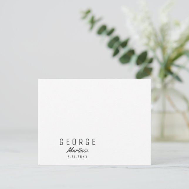 Carte Postale Photo moderne Nouveau-né Faire-part unique bébé (Debout devant)