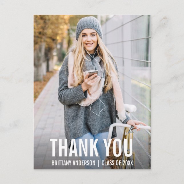 Carte postale photo moderne remerciement de fin d' (Devant)