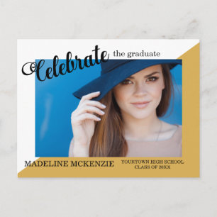 Carte Postale Photo moderne tendance Jaune blanc de la fête de g