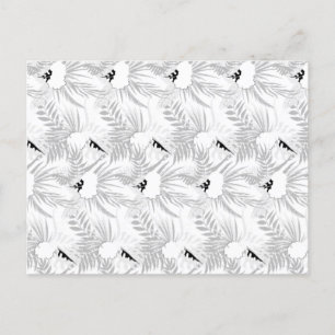 Carte Postale Photo noire et blanche captivante de Feuilles sur