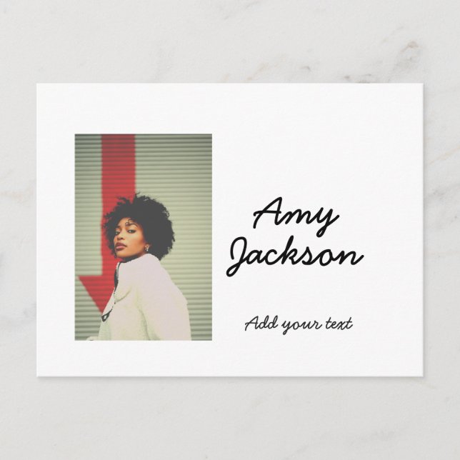 Carte Postale Photo nom complet date simple minimal fille femme  (Devant)
