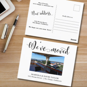 Carte Postale Photo Nouveau Faire-part d'adresse personnelle Car