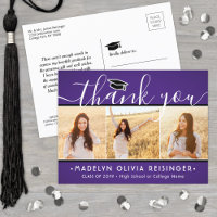 Photo Nouvelle Adresse Graduation Purple Merci