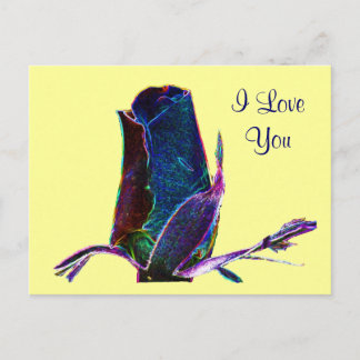 Carte postale photo numérique Rosebud I Love You