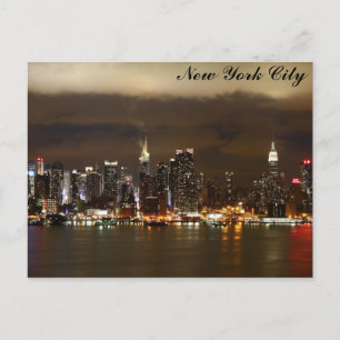 Carte Postale Photo panoramique de la nuit Skyline de New York
