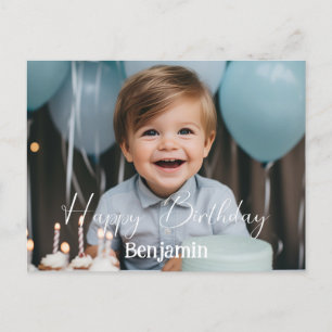 Carte Postale Photo personnalisée anniversaire moderne simple
