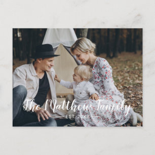 Carte Postale Photo personnalisée avec nom de famille et année d