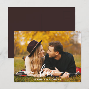Carte postale photo personnalisée avec texte d'amo