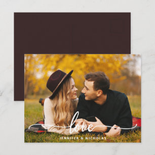 Carte postale photo personnalisée avec texte d'amo