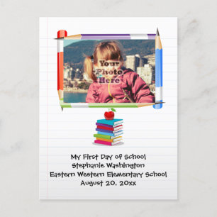 Carte Postale Photo personnalisée de l'école pour enfants