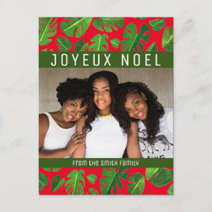 Carte Postale PHOTO PERSONNALISÉE DU Motif vert Tropical Feuille