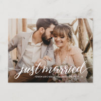 Photo personnalisée Elopement "juste marié" Postca