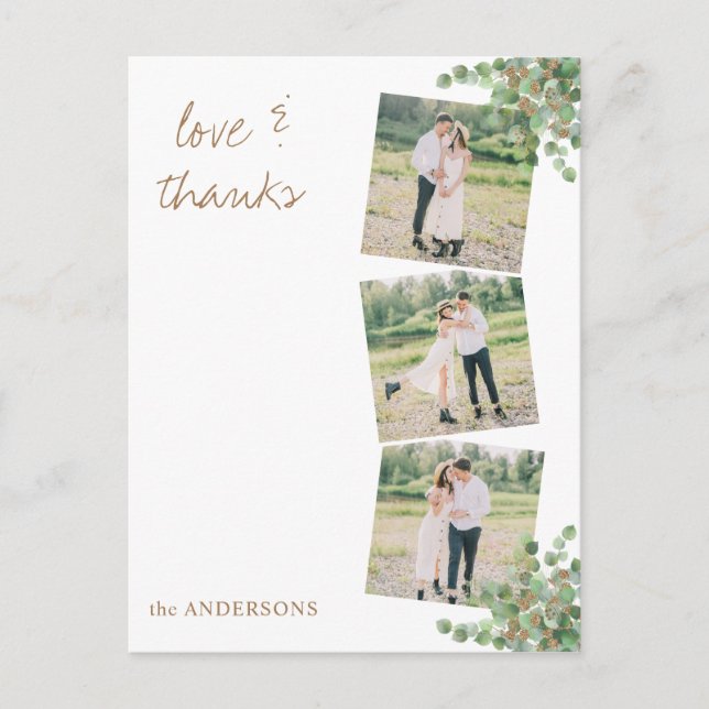 Carte Postale Photo personnalisée Eucalyptus Foliage Mariage Mer (Devant)