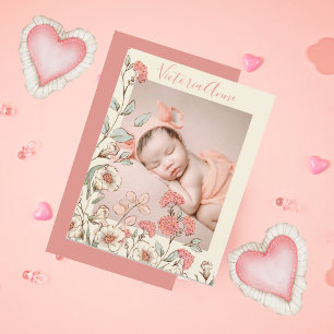 Carte Postale Photo personnalisée Fille Faire-part de naissance